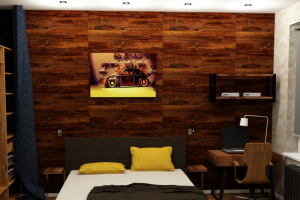 интерьер спальни для молодого человека.