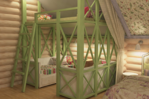 проект двухуровневой кровати для гостевой спальни