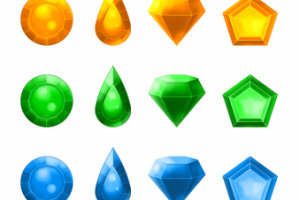 Кристаллы/объекты для мобильной игры жанра "Match-3"