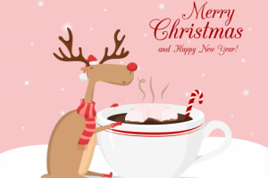 Новогодняя открытка с оленем