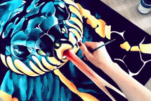 Картина акрилом на холсте "Змея"