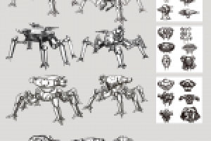 Скетчи - концепты роботов для 3D моделей