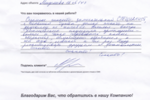 Отзыв о моей работе, январь 2019