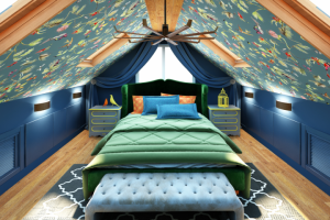 Спальня на мансарде в частном доме