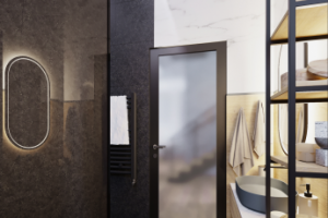 Современная душевая в загородном доме