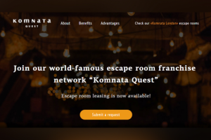 Komnata-quest room. Лендинг для франшизы квестов.