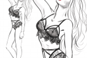 Fashion sketch illustration