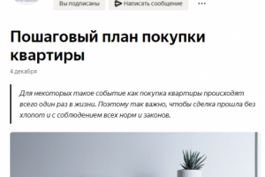 Пример поста из Яндекс.Дзен