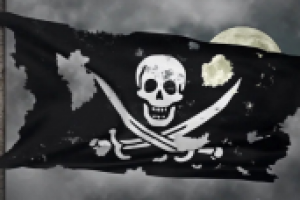Waving Pirate Flag