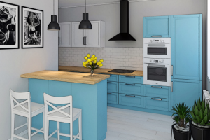 Кухня гостиная в скандинавском стиле