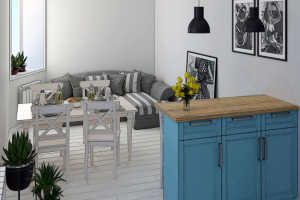 Кухня-гостиная в скандинавском стиле