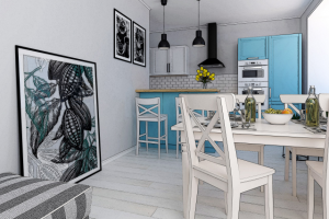 Кухня-гостиная в скандинавском стиле