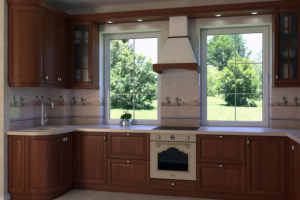 Разработка и визуализация кухни в загородном доме