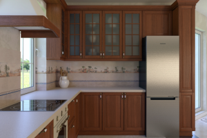 Разработка и визуализация кухни в загородном доме