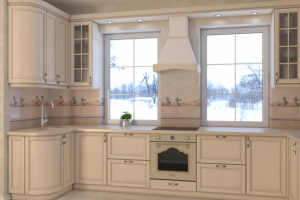 Разработка и визуализация кухни в загородном доме