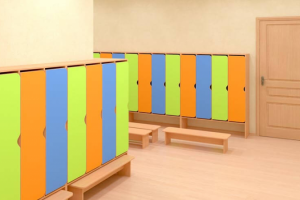 Промо-визуализация детских шкафчиков для раздевалки