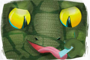 Ящерица и жвачка