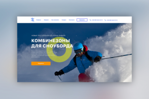 Первый экран магазина сноубордов