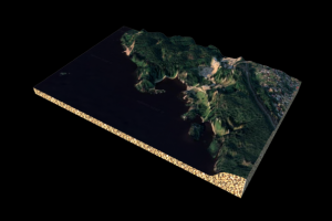 Рельеф местности с картографических данных Google карт