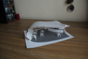 Макет теневого навеса кафе