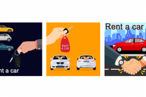 Набор баннеров для рекламы аренды автомобилей в Праге