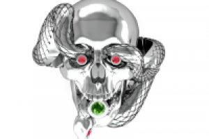 Кольцо змея-череп