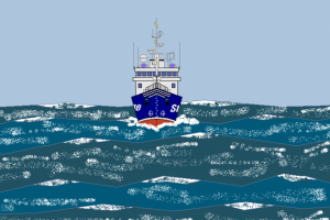 The Ship in stormy Sea