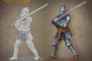 Разработка и отрисовка персонажа ( тяжёлый латник) истфех