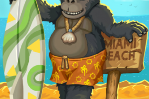 Иллюстрация для одной из ККИ ( Горилла с серфом)