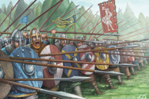 Иллюстрация Саксы (стена щитов)