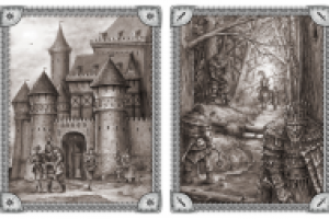 Иллюстрации для одной из фентезийных игр  (замок и засада)