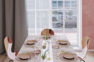 Визуализация кухни-гостиной_стол