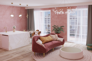 Визуализация кухни-гостиной