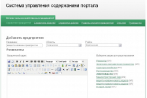Разработка системы контентного наполнения для портала предприяти