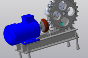 3D модель электромеханиеского привода, выполненная в Компас 3D