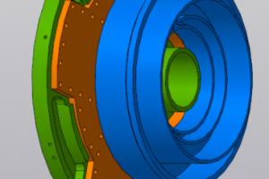 3D модель сборки облучателя для РЛС, выполненная в Компас 3D