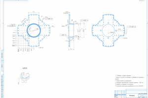 Чертёж фланца. Компас 3D