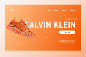 Calvin Klein Shoes. Первый экран интернет-магазина