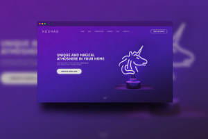 Neomag - первый экран магазина неоновых ламп