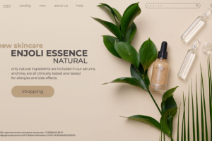 Дизайн главного экрана сайта уходовой косметики