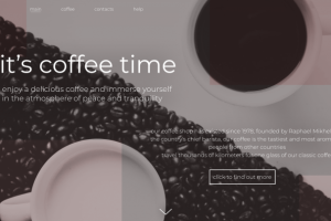 Дизайн главного экрана сайта кофейни