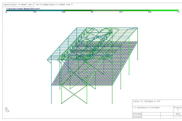 Расчет каркаса пром здания в ПК "Лира". Лист 3