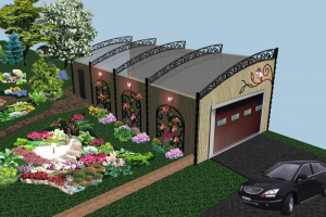 Дизайн участка, навес