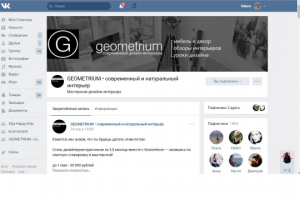 Оформление группы в VK и  фейсбуке для дизайнеров интерьера