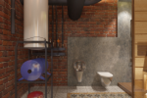 Санузел в стиле LOFT