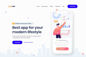 Bootstrap верстка landingPage AppLab