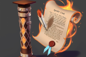 Tube with a sacred scroll