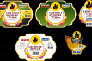 концепт этикетки на копченую курицу