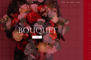 Первый экран для сервиса по доставке цветов