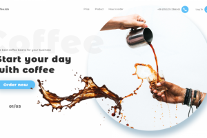 Первый экран для сервиса для доставке кофе